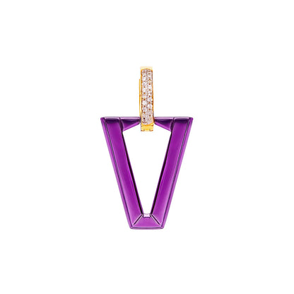 UALI METALLIC VIOLET è lo straordinario mono orecchino color viola metallizzato disegnato da Valentina Ferragni.